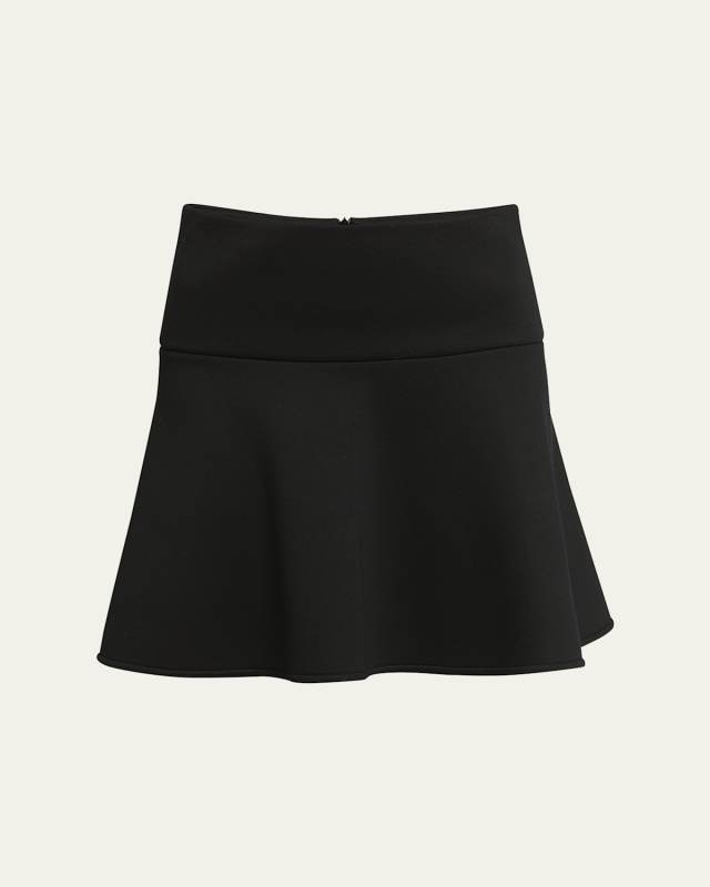 Neoprene Lined Flared Mini Skirt
